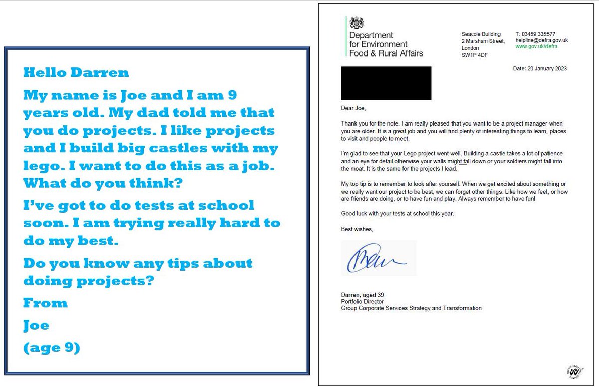 darrenjaundrill's tweet photo. When you've got a seat at the table, it is important to pull out a chair for those who follow. If anyone needs a castle building, I know of a boy who is developing his skills!
#leadership #majorprojects #govpdc #civilservice #pmot #projectmanagement #nextgeneration #government https://t.co/2W4zvCsf3G