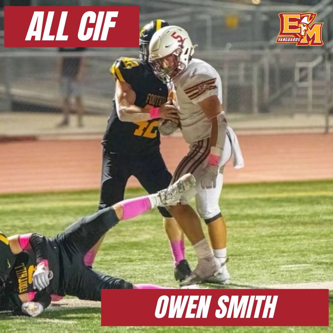 El Modena Football (@elmodenafb) on Twitter photo 🔴🟡ALL CIF🟡🔴
Congratulations to Owen Smith for making the All CIF team!
<a href="/OSmith_5/">Owen Smith</a> <a href="/emfb_mitchell/">Matt Mitchell</a> <a href="/ocvarsity/">ocvarsity</a> <a href="/ElModenaHS/">El Modena HS</a> 🔴🟡ALL CIF🟡🔴
Congratulations to Owen Smith for making the All CIF team!
<a href="/OSmith_5/">Owen Smith</a> <a href="/emfb_mitchell/">Matt Mitchell</a> <a href="/ocvarsity/">ocvarsity</a> <a href="/ElModenaHS/">El Modena HS</a>