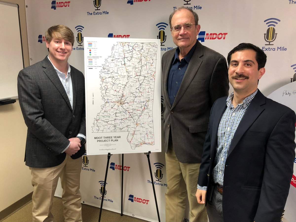 MississippiDOT's tweet photo. Thank you to Lieutenant Governor @DelbertHosemann for joining us on The Extra Mile Podcast: Legislative Session! 

His episode will be out on Monday morning. In the meantime, catch up on past episodes here: https://t.co/SLW6UWBYU9   #MShwys #msleg https://t.co/i4I8W4O55T