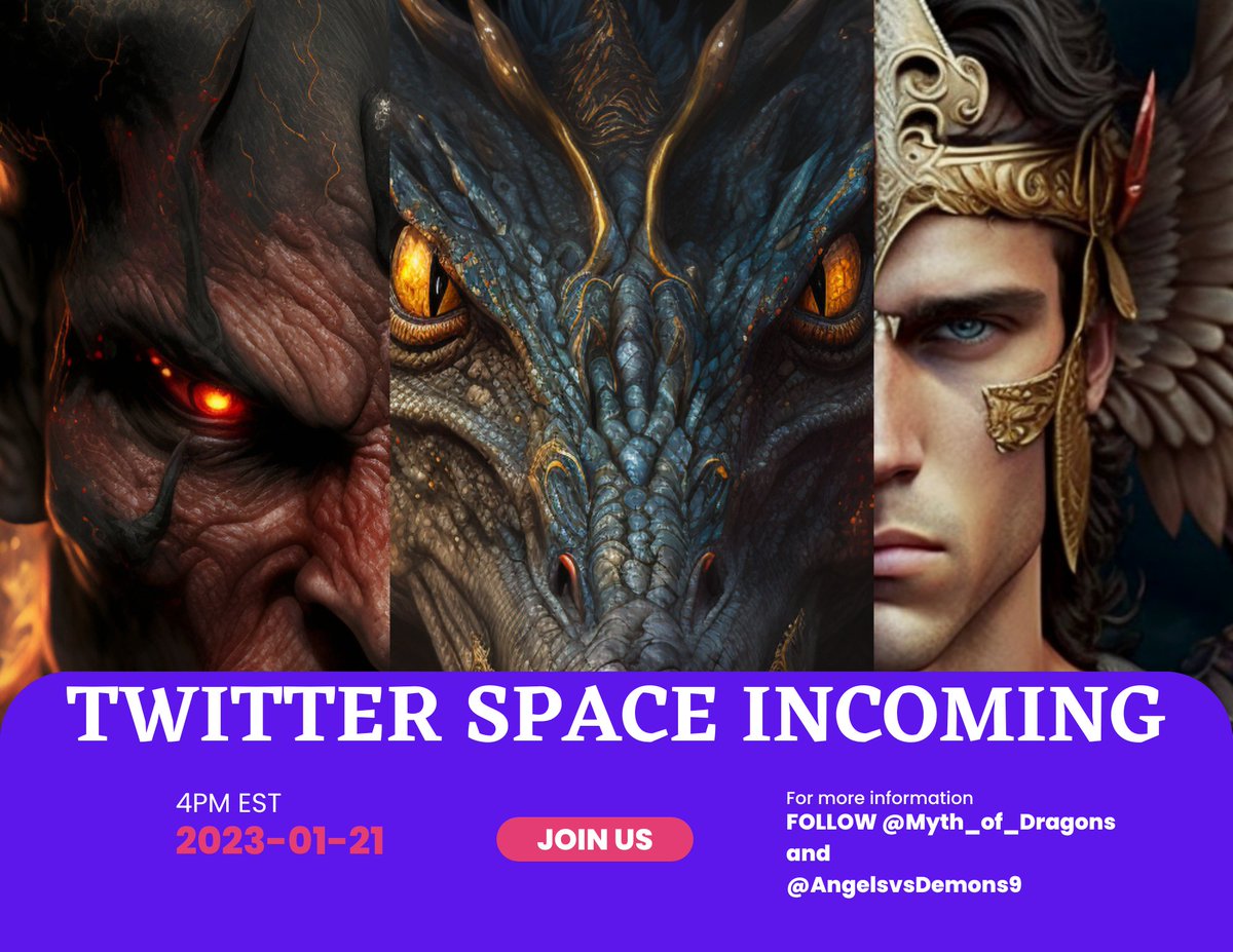 nftlockandkey's tweet photo. Twitter Space Incoming!

Follow @Myth_of_Dragons for more info! https://t.co/2aT5rGImCJ