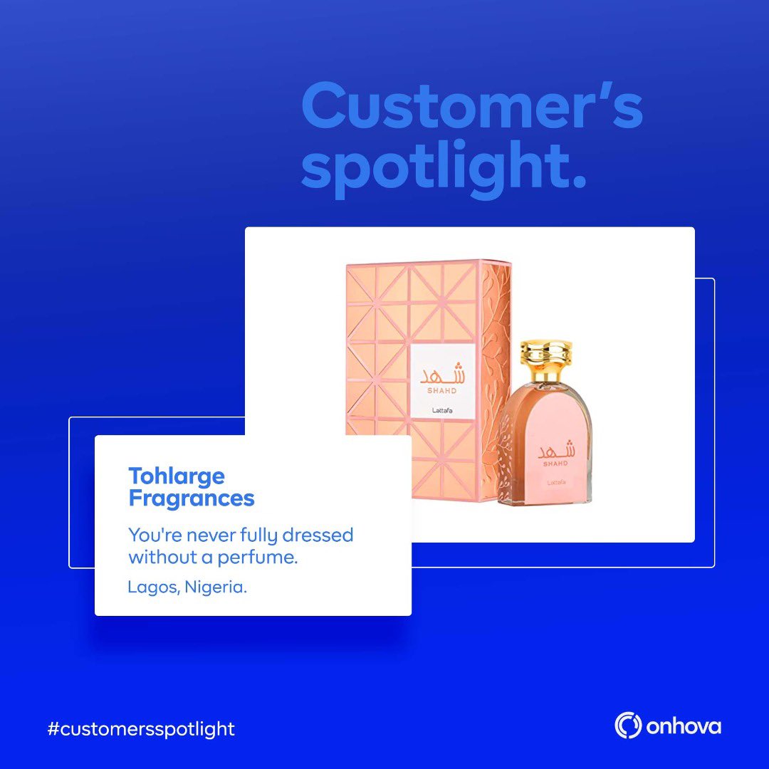 onhovaHQ's tweet photo. Shining a spotlight on one of our amazing vendors!

Meet @TohLarge, a personal care and beauty vendor that offers graceful perfumes. 

Head to her site and support a small business today! 

N500 delivery fee anywhere in Lagos 🔥 

#SupportSmallBusiness #vendorspotlight https://t.co/JmnEOPLpRl