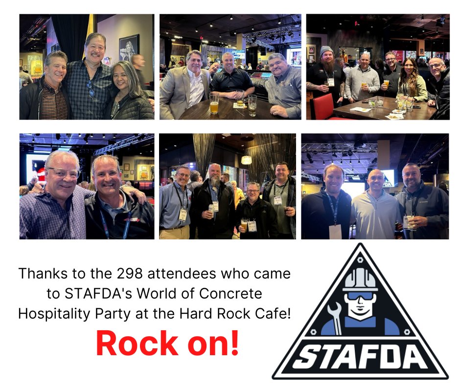 STAFDAHQ's tweet photo. It was great to get together with nearly 300 STAFDA fans during World of Concrete! #STAFDAHQ https://t.co/igjwEV5RMG