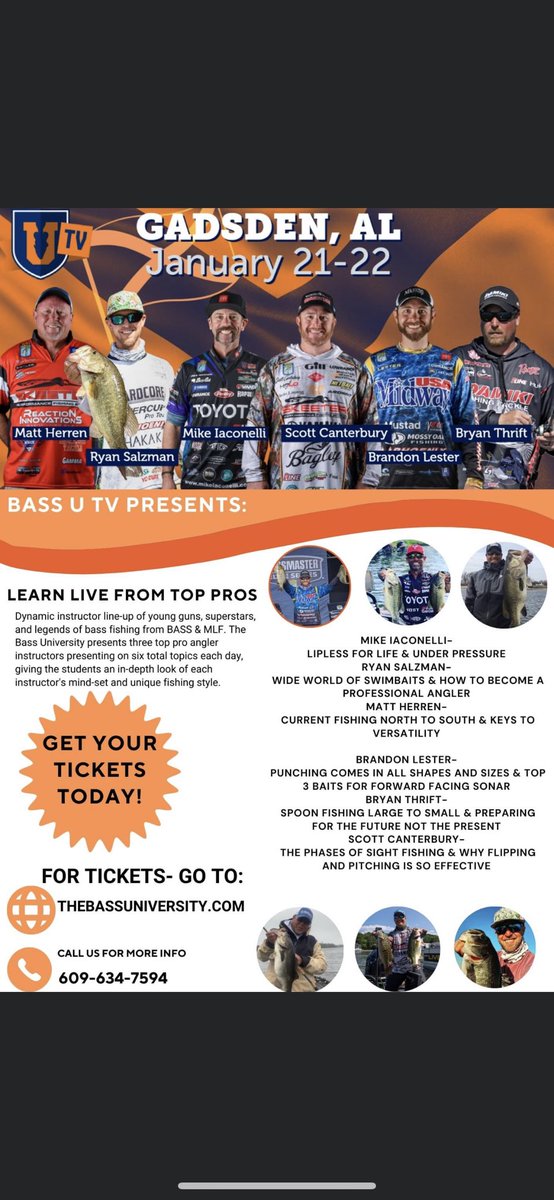 mike_Iaconelli's tweet photo. TOMORROW!!!! Come talk Bass Fishing with ME!!! Less than 24 hours until the @BassUniversity weekend in Gadsden, Alabama!!! Come on Folks let’s Talk!!!!

@Toyota 

#BassU #teaching #learn #bassfishing #fishing #Ike #Ikeapproved #Nevergiveup #professionalanglers https://t.co/xzM4yMKTen