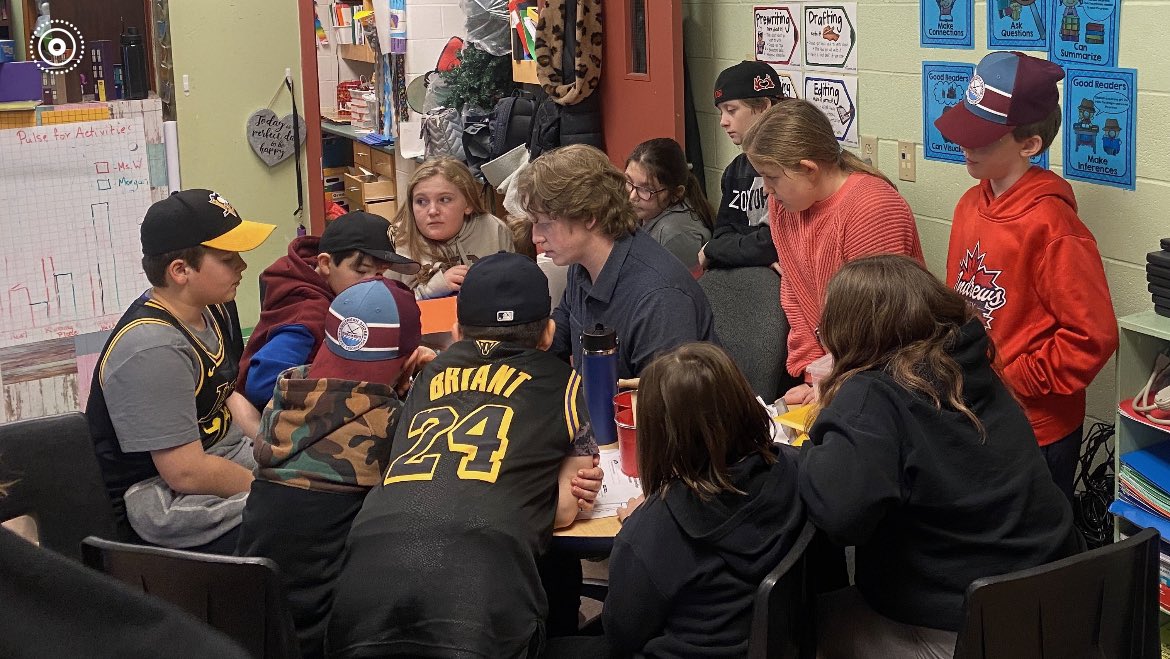 Goulds_Elem's tweet image. Our MUN Intern, Mr. Fitzgerald guiding the students in designing a logo for our research company #awesomeidea #deeplearning #muneducation