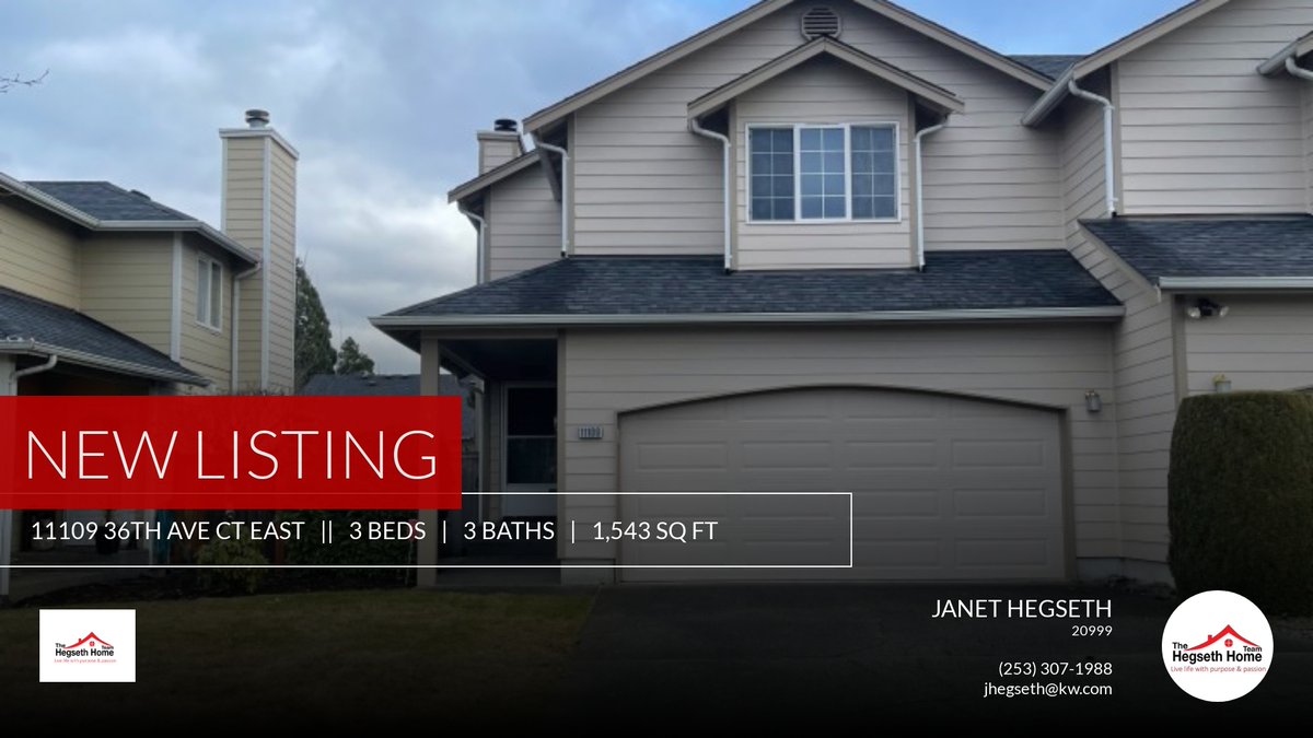 jhegseth's tweet photo. 📍 New Listing 📍 Take a look at this fantastic new property that just hit the market located at 11109 36th Ave Ct East in Tacoma. Reach out here or at (253) 307-1988 for more information

Living Life with Purpose and Passion

Your... https://t.co/JCQkgcfVqe https://t.co/Sp9tWX9iji