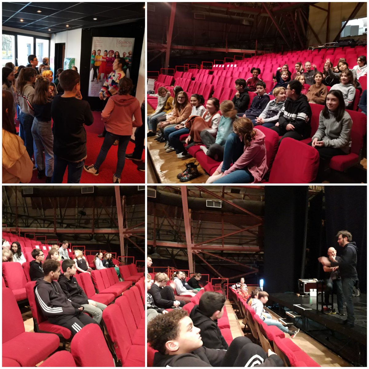 JRacineCollege's tweet photo. Poursuite du jumelage avec @Snat61 pour nos 6B et 6C qui participent à la création du spectacle immersif #Drift . Ils ont pu voir les 1ères  minutes sous un dôme "spatial ". Puis  leurs voix chuchotėes,  abordant des questions,  des réflexions sur ce voyage ont été enregistrées. https://t.co/6l6F6Cof8B