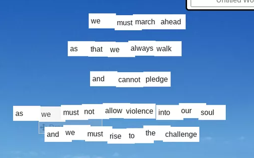 KlebLibrary's tweet image. Here are a few quick submissions by some students who used MLK&apos;s words to create their own using &quot;Word Mover&quot; …-rwt-interactive-v2.azurewebsites.net/word-mover
Thanks for the idea @LibraryNitsch @KleinLibraries @KlebKISD