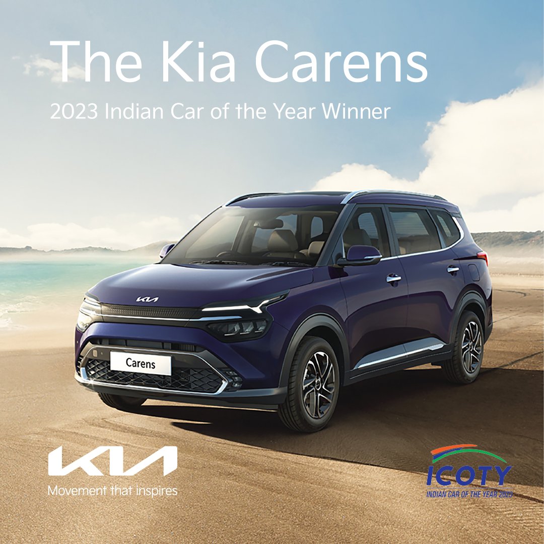 Kia_Worldwide's tweet photo. Two continents. Two cars. Even more victories. The Kia Carens was named 2023 Indian Car of the Year🏆, and the Kia EV6 was named Green Car of the Year 🏆. Such a great way to start the new year 🎊!

#MovementThatInspires #ICOTY2023 https://t.co/AjmV9BcXBB