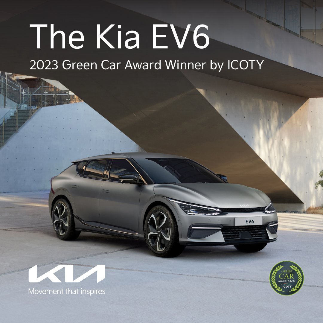 Kia_Worldwide's tweet photo. Two continents. Two cars. Even more victories. The Kia Carens was named 2023 Indian Car of the Year🏆, and the Kia EV6 was named Green Car of the Year 🏆. Such a great way to start the new year 🎊!

#MovementThatInspires #ICOTY2023 https://t.co/AjmV9BcXBB