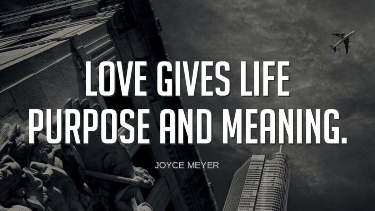 TheZigZiglar's tweet photo. "Love gives life purpose and meaning."-Joyce Meyer https://t.co/t3ayCjXQGm