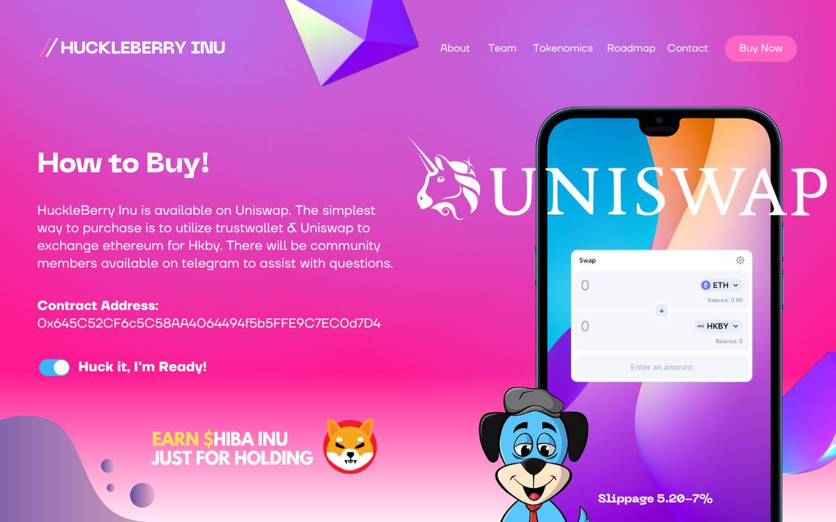 Senecaomeo's tweet photo. Do you keep your business opportunities open 🧐

If so, I'll like to invite you to dyor on ⬇️
#huckleberryinu

Join the #huckleberryinuarmy
https://t.co/IZmD4QaAql

How to buy ⬇️
https://t.co/mbBayqbdUD

Hodling #huckleberryinu and receive TWO % reflections in #Shibtoken
$HKBY https://t.co/MbQIDxnltX