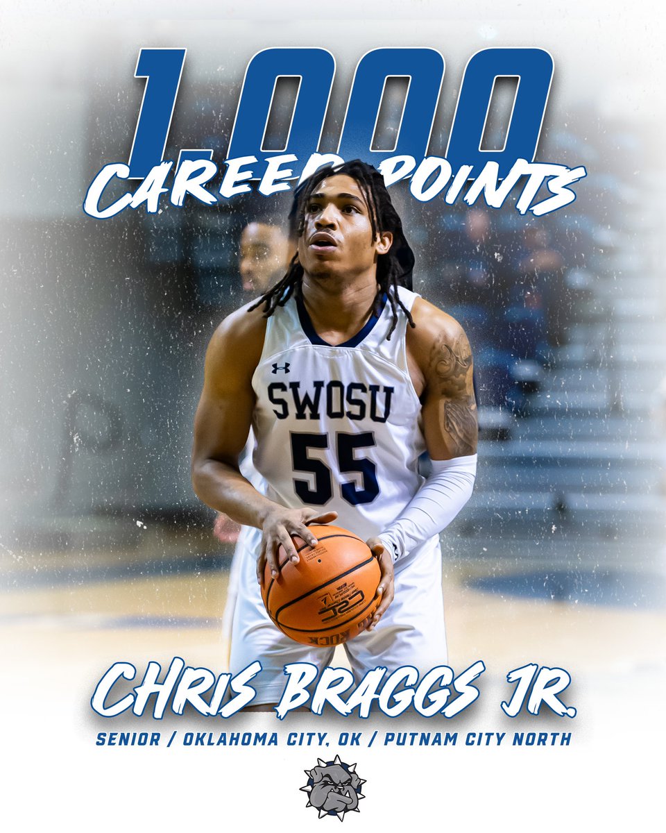 SWOSUHoops's tweet photo. Milestone achieved✅ Congrats to @lowkeyc55 for eclipsing 1,000 career points last night at OBU! He’s No. 4 to do so in the program’s D2 history. Absolute DAWG. 🐶🔥 https://t.co/8AfNumSaLB