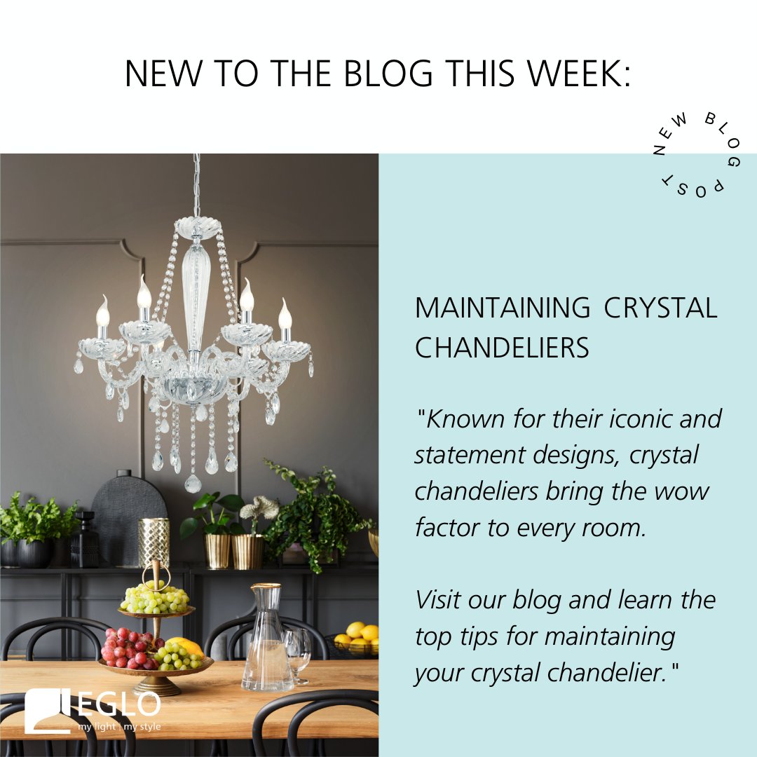 eglo_uk's tweet photo. NEW TO THE BLOG!

Need pointers on how to care for your chandelier 🤔

Visit our new blog today and learn the top tips for maintaining your crystal chandelier

Find out here 👇  https://t.co/rQGRPPT2YD...

#EGLO #mylightmystyle #EGLOUK #lightingmanufacturer #chandeliertips https://t.co/mGwJpB6PAE