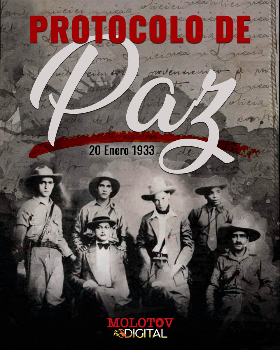 #20deEnero de 1933.
Protocolo de Paz del Ejército Defensor de la Soberanía Nacional de #Nicaragua. 

#MolotovDigital