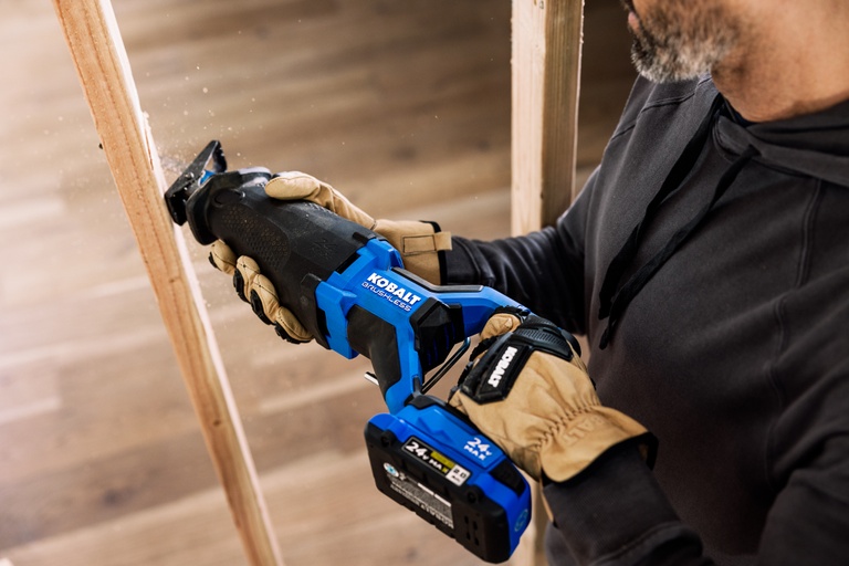 Cut down on demo time with the compact, lightweight 24V #KobaltTools Reciprocating Saw