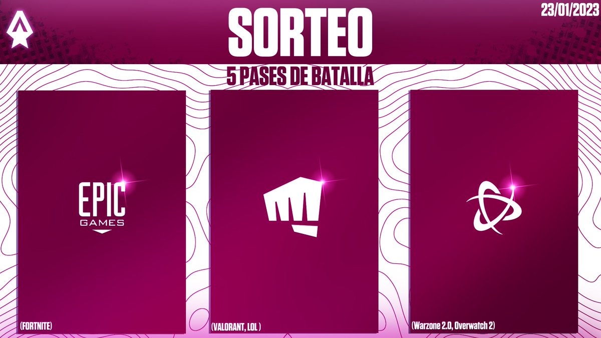 LaAgenciaWP's tweet photo. Este lunes 23 de enero a las 8:30PM estaremos sorteando 5 pases de batalla del juego que tu quieras!

Para participar:
1. Dale FOLLOW a esta cuenta
2. Like y RT
3. Estar activo el lunes 23 en cualquier stream de nuestros CDCs
4. Listo! Ya estas participando

Mucha suerte! + https://t.co/rtzrW6SxMT