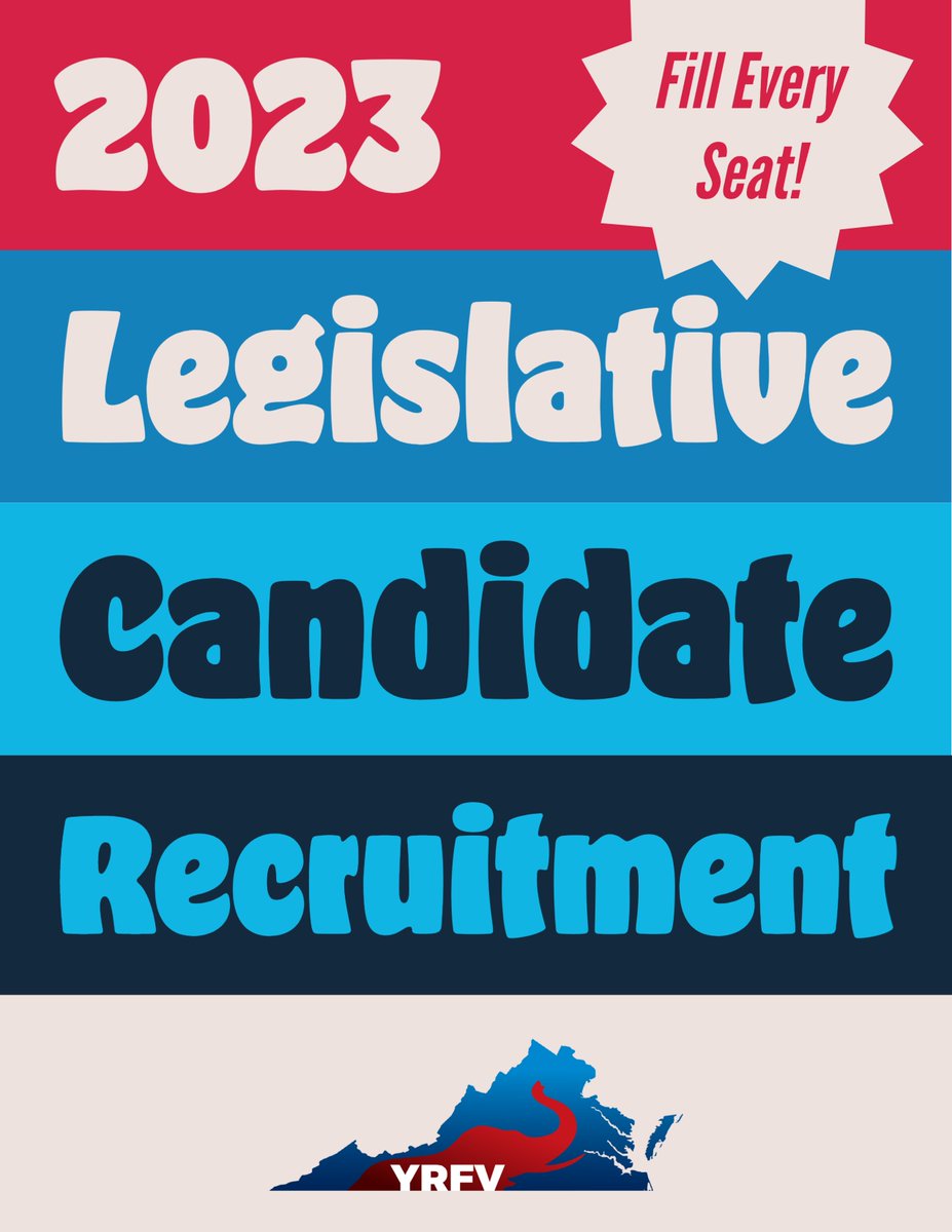 VirginiaYRs's tweet photo. 📢Calling All Patriots📢

In 2021, Virginia YRs helped lead the push to recruit a Republican candidate for every State House district. We're doing it again!

This year all 140 House &amp; Senate seats are on the ballot. We must expand our majority in the House &amp; flip the Senate. https://t.co/tldFWSruzx