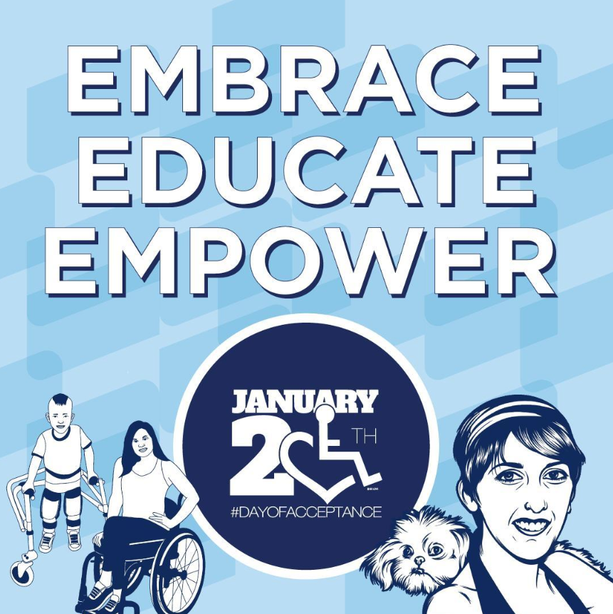 AlamanceCC's tweet photo. Today is the annual International #DayofAcceptance, when we celebrate people of all abilities. "You are a person who is empowered to make a difference in the world and will not be without a voice in society. You are not living disabled; you are living." @3ELove https://t.co/V9RNZ8MELx