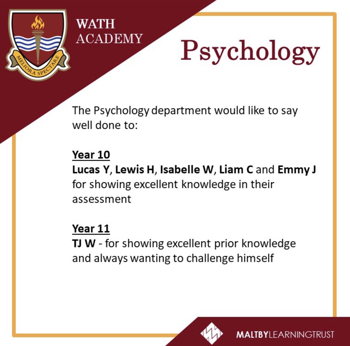 Wath_RSS's tweet image. Well done to our brilliant Key Stage 4 students @WathAcademy #worldclasslearning