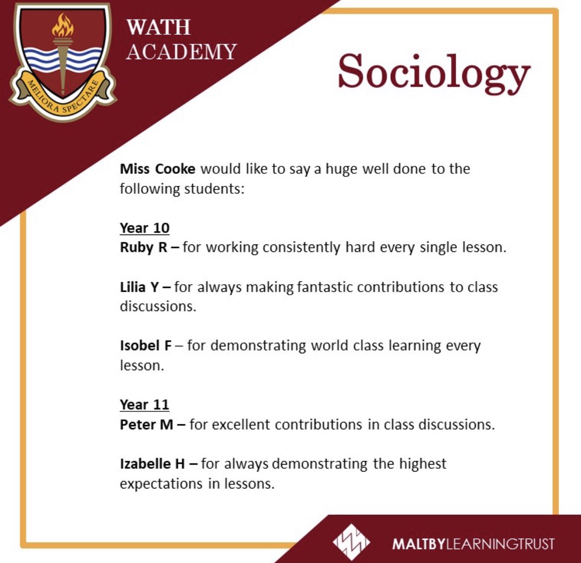 Wath_RSS's tweet image. Well done to our brilliant Key Stage 4 students @WathAcademy #worldclasslearning