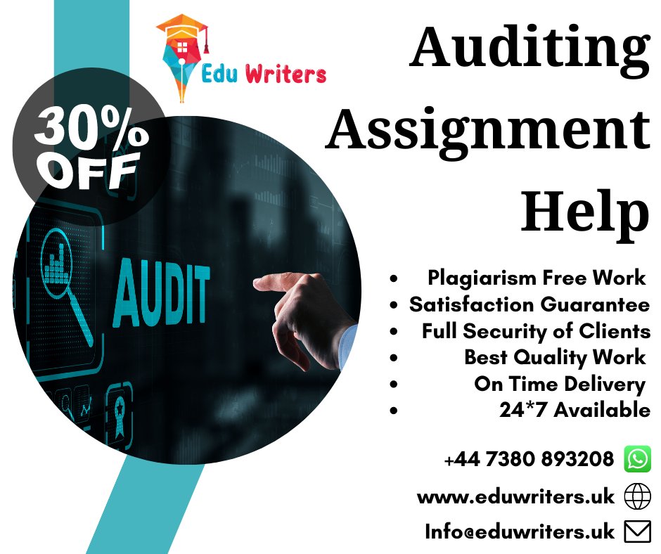 Eduwritersteam's tweet image. Be confident! Because you choose our Auditing Assignment Help Services.
Order Now
#auditing #auditingassignment #auditingAssignmenthelp #auditinghelp #auditingassignmentwriting #bestauditing #bestauditingassignmenthelp #assignment #help #eduwriters
