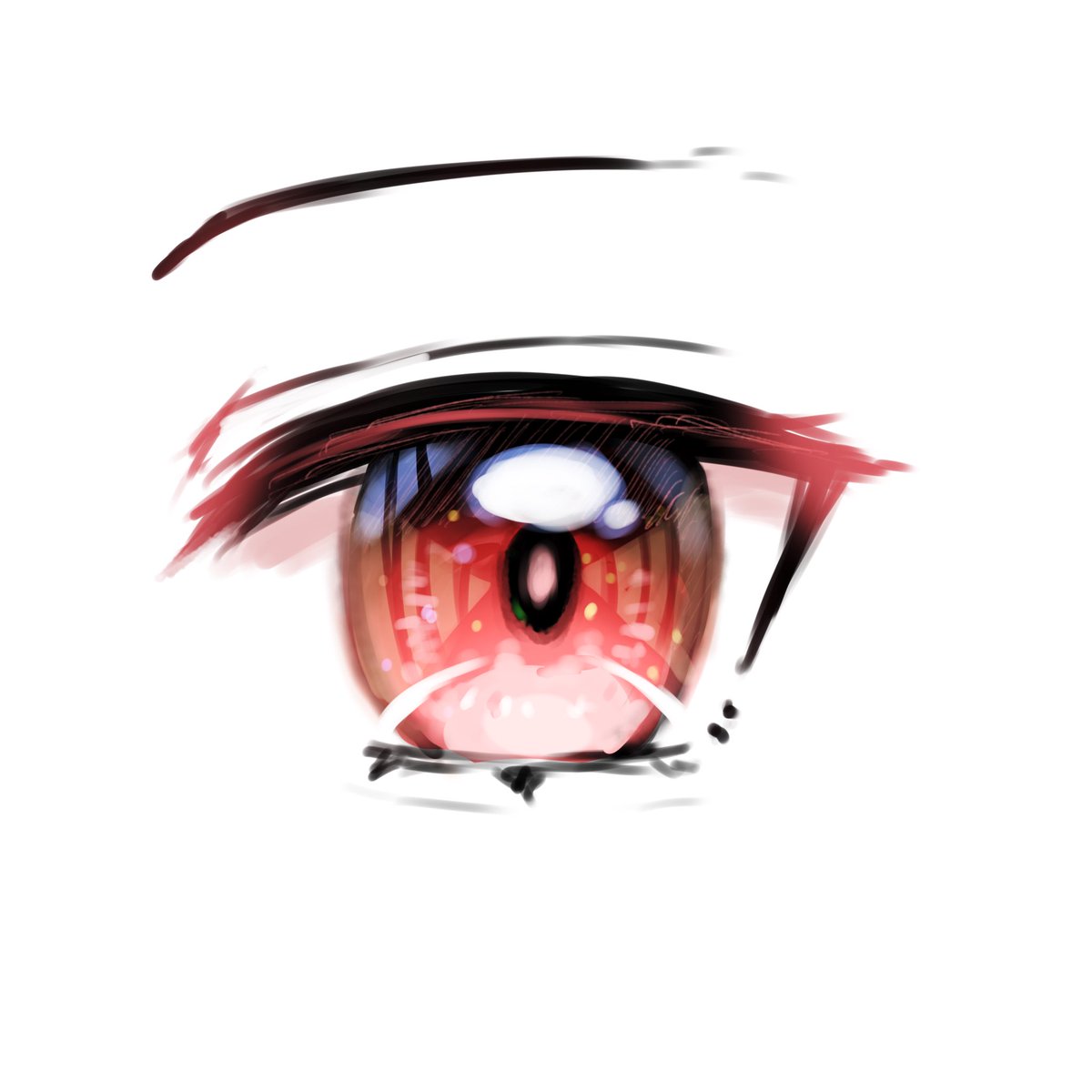 「私の描く目はこんなん 」|青空よら/Yorのイラスト
