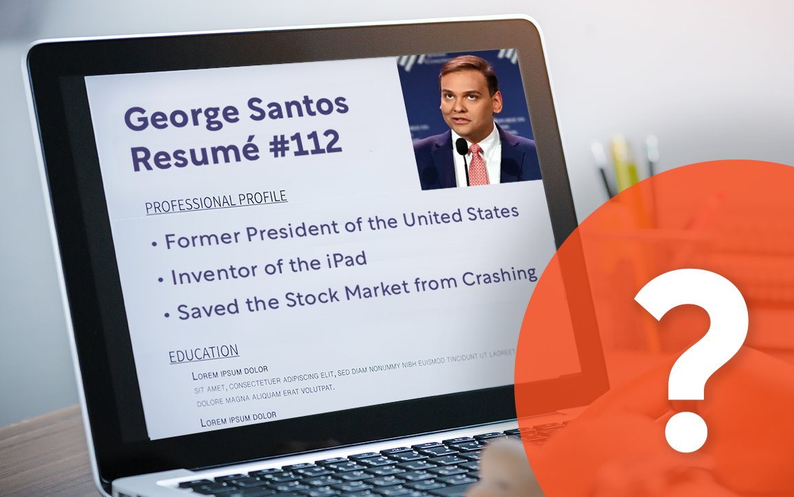 BettsRecruiting's tweet photo. How does George Santos, #Recruiting and #Blockchain all fit together? Read our blog to learn more about Santos’ resume “embellishments” and how we’re trying to bring accountability back to the process with #RecruitCoin: https://t.co/X3qL31u0tF https://t.co/kS6eOzJIH4