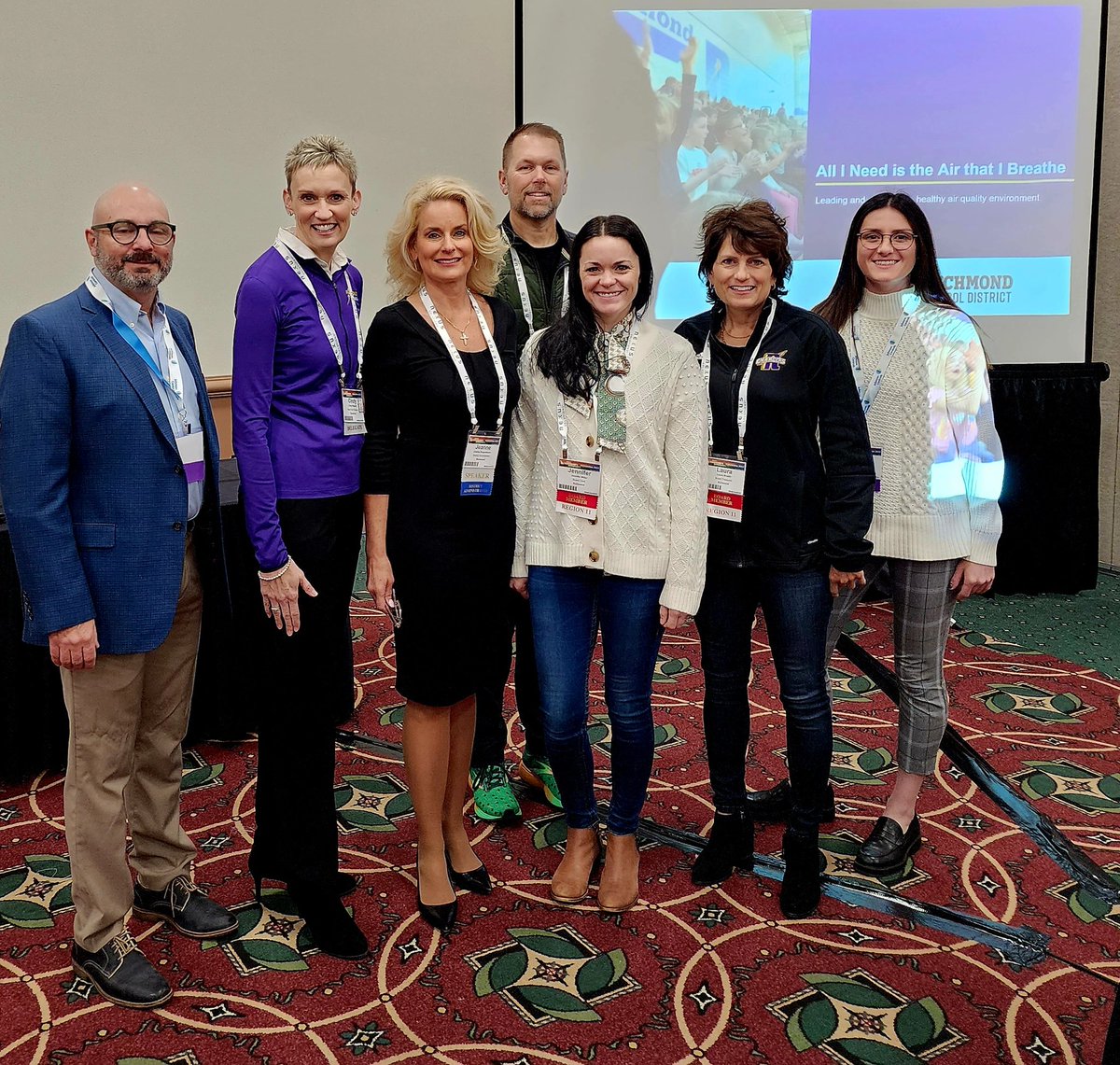 jeannesieg's tweet photo. @RSDWisconsin staff, BOE members, and @johnsoncontrols team pose @WASBWI. I was lucky to present with JCI on "Leading and Designing for Healthy Indoor Air Quality." We've done a lot of great work to improve the IAQ to ensure the best for our students and staff. #EdCon2023 https://t.co/QeWMlaO65D