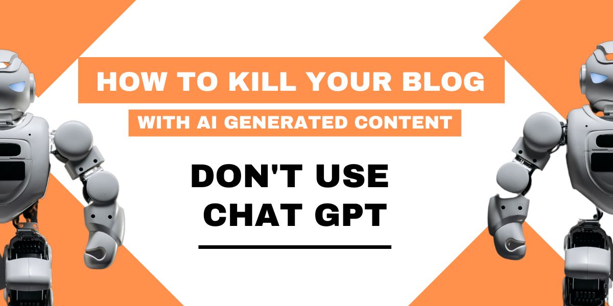 CHAT GPT | How to Kill Your Blog With AI-Generated Content A Step-by-Step Guide. Don't use ChatGPT. 💯
#blogger #chatgpt #NOCHATGPT #badblogpost #aigenerated #spamcontent #aigeneratedcontent #saynotochatgptforblogging #notuseaicontent #nousechatgpt