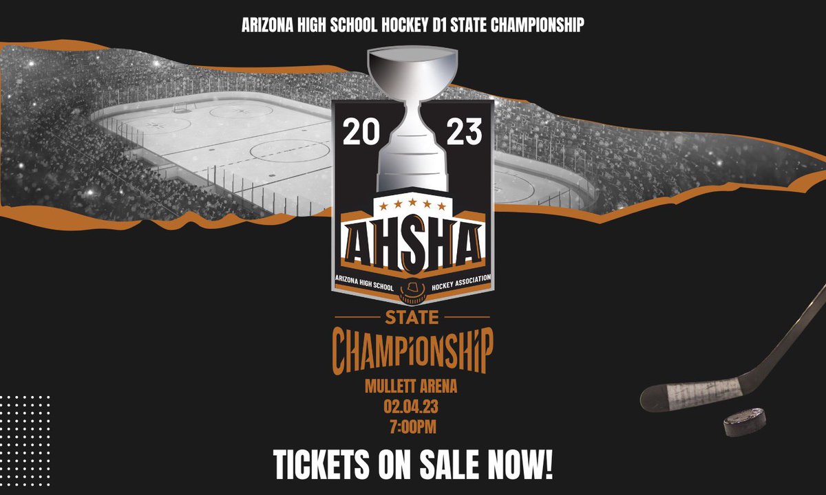 ahsha_hockey's tweet photo. Tickets are now on sale for our D1 State Championship game at Mullett Arena!! Visit the link in our bio for more information! https://t.co/S3kzt5VuAv