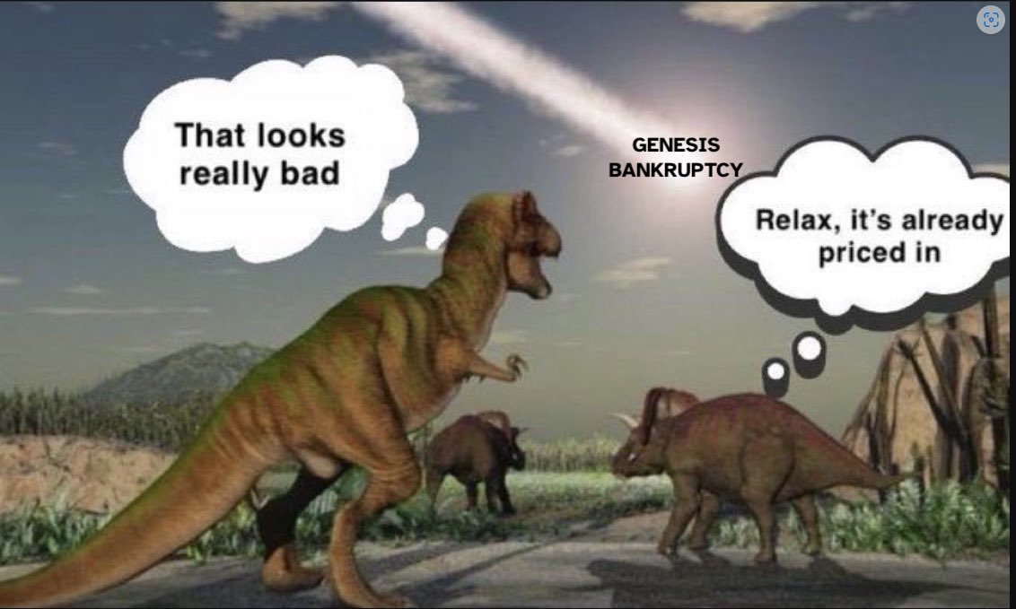 ONEXCapital's tweet photo. Genesis declares bankruptcy https://t.co/zePbZO6yWU