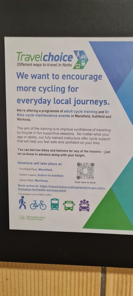 #Cycling #Mansfield #Worksop #SuttonInAshfield
Worth a look for anybody living local, especially if you want to try a bike out first or receive training to improve your confidence