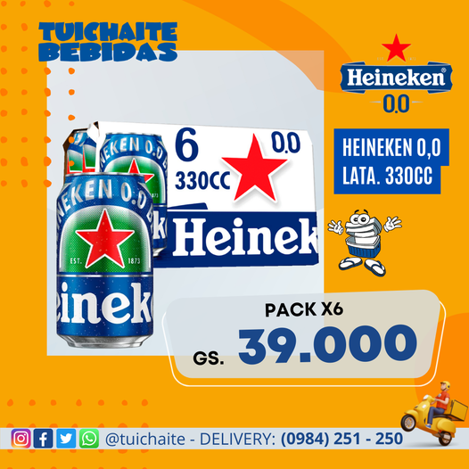 TUICHAITE's tweet photo. 📢 Heineken Lata 330cc 6x 39.000. Encontrálos en
#Tuichaite_Minimercado 🛵Para Delivery 📲 (0984) 251-250 https://t.co/kqpDI93j7n