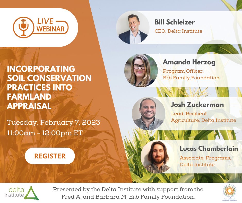 .@DrAHerzog will join <a href="/DeltaGreatLakes/">Delta Institute</a> for a webinar on the implementation of Soil Health Management Systems on #Michigan farmlands &amp; their role in the water quality of #LakeErie &amp; the #GreatLakes. Register at bit.ly/3kgvsgc. <a href="/ZuckermanJoshua/">Joshua Zuckerman</a> <a href="/Schleizer/">Bill Schleizer</a> @Luc_Chamberlain