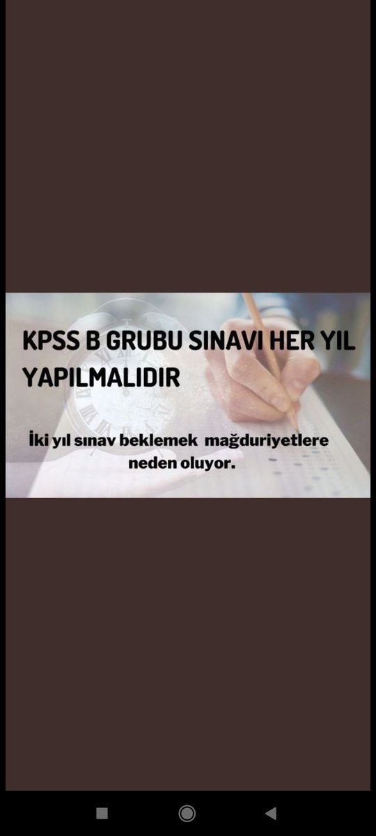 <a href="/RTErdogan/">Recep Tayyip Erdoğan</a> Kpss A grubuna tanınan haklardan KPSS B grubu olarak bizler de faydalanmak istiyoruz
Bu duzen değişmelidir artık . Kpss B grubu sınavı her yıl olmalıdır