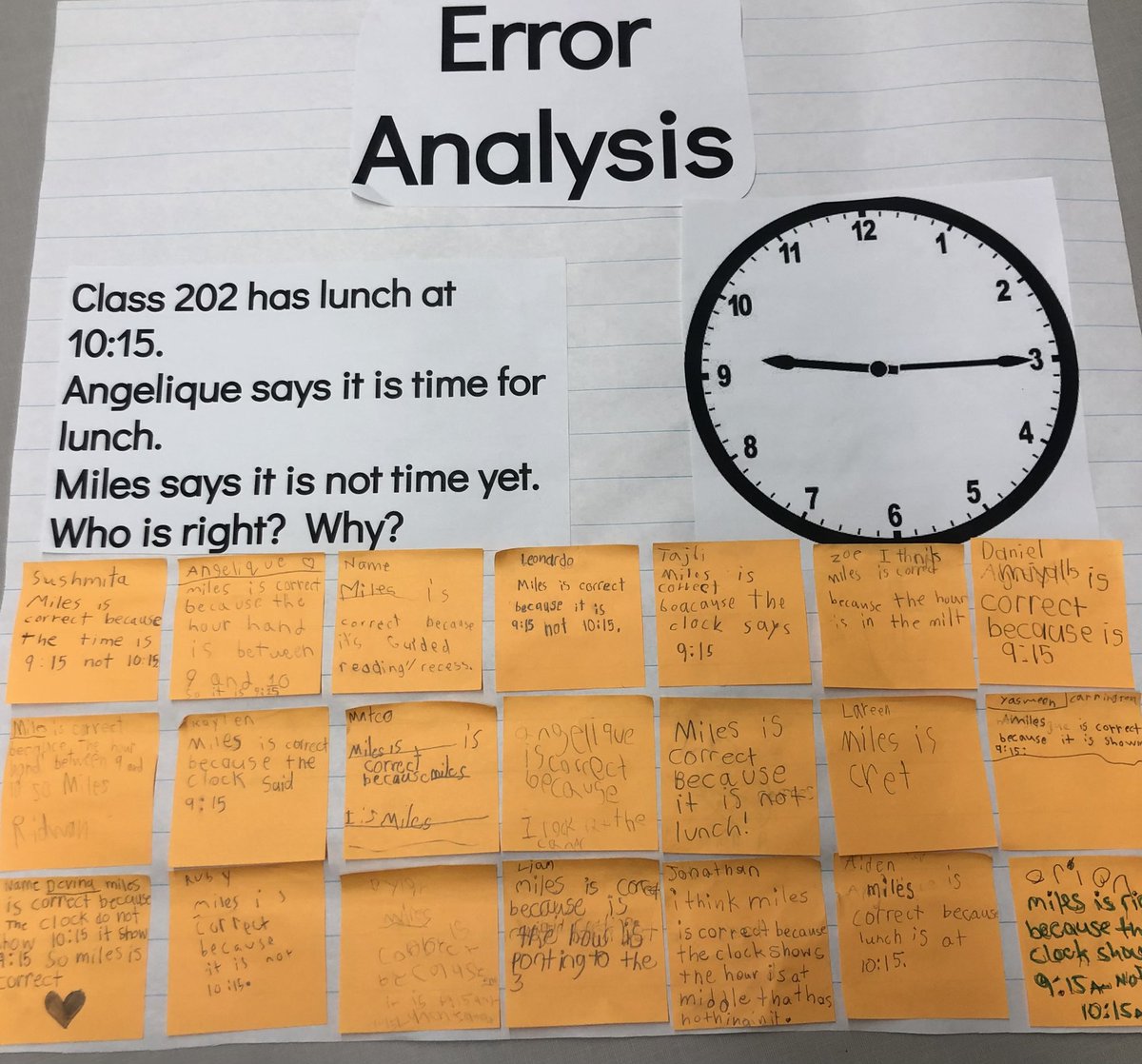 2ndGradeJKO's tweet image. Class 202 completed an Error Analysis before Math today to warm up before learning about time! @PS66JKO #erroranalysis #welovemath #nycstudents #studentwork