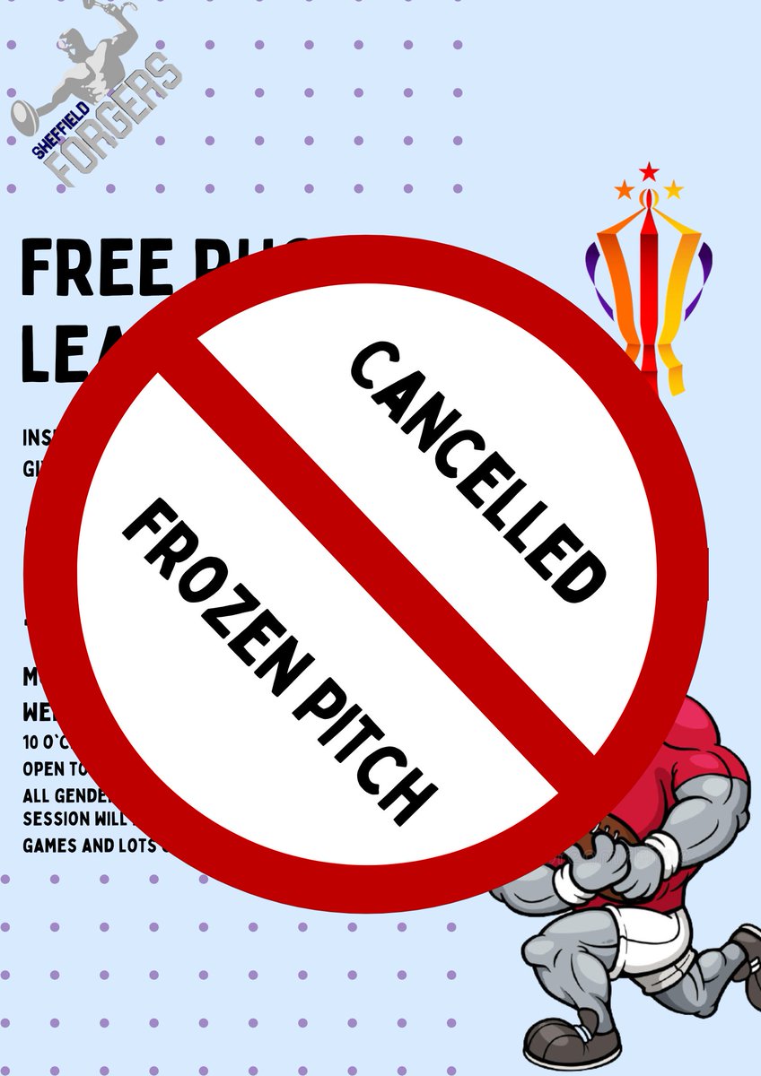 forgersrlfc's tweet photo. ⚠️ Session cancelled ⚠️

Apologies for the difficult decision we’ve had to make but the weather has beaten us again. 

Due to freezing temperatures overnight, we are cancelling the session, for safety reasons. 

We will look to rearrange the session in early for Spring. https://t.co/ITfpvMO6gl