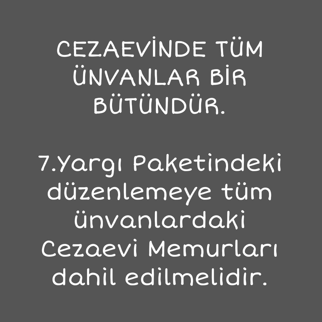Sayın <a href="/YavuzEnis/">Enis Yavuz Yıldırım</a> Genel Müdürümüz
Sizde biliyorsunuz, #Cezaevinde tüm çalışanların aynı çatı altında olduklarını. Ekonomik iyileştirme herkese YAPILMALIDIR. <a href="/bybekirbozdag/">Bekir  Bozdağ</a>
<a href="/ctekurumsal/">Ceza ve Tevkifevleri Genel Müdürlüğü</a> <a href="/adalet_bakanlik/">T.C. Adalet Bakanlığı</a> <a href="/csgbakanligi/">T.C. Çalışma ve Sosyal Güvenlik Bakanlığı</a> <a href="/HMBakanligi/">T.C. Hazine ve Maliye Bakanlığı</a>