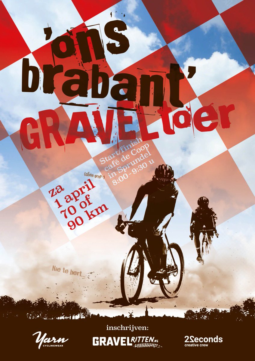 Mijn kids (Maud 13jr &amp; Mats 8jr) gaan voor het goede doel <a href="/colsensation/">ColSensation</a> de MONT VENTOUX op 🤩 en daarom organiseren Yarn en Gravelritten.nl -> de “ons Brabant” Graveltoer op 1April in Sprundel 😎 inschrijven: voordeligewielerkleding.nl/c-6763313/ons-… #gravel #Colsensation #delenislief ❤️