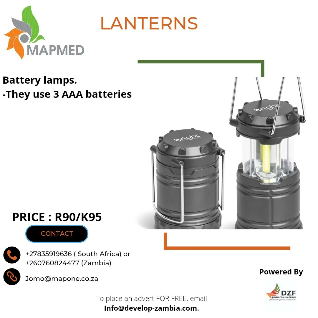 DevelopZForum's tweet photo. Load Shedding Essentials For Sale 
For details, contact - +27835919636 ( South Africa) or +260760824477 ( Zambia)
Email - Jomo@mapone.co.za 

#loadsheddingessentials #advertising #advertisements #dzf #dzfupdates

To place an advert with #DZF 4free, email Info@develop-zambia.com https://t.co/bNXWhtzo1D