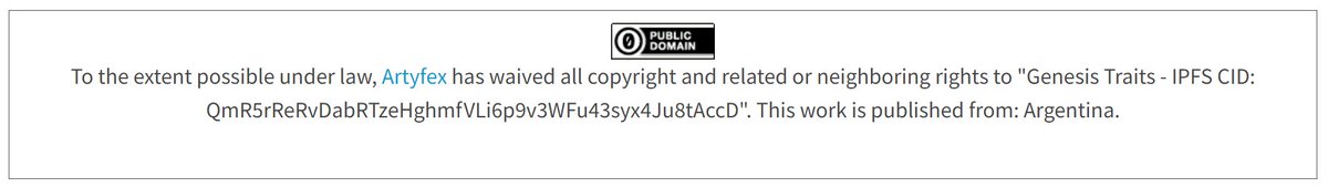 Genesis Traits are CC0 licensed