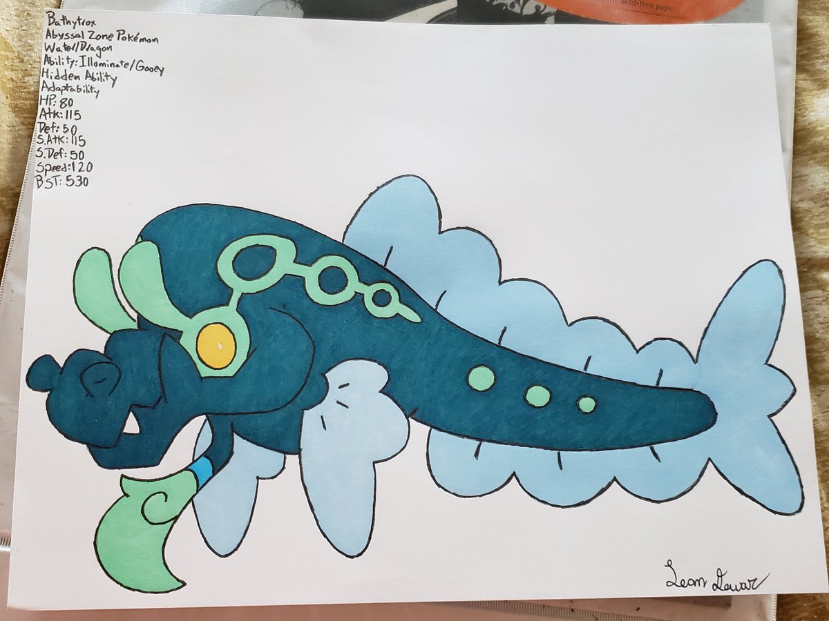 These are the redesigns of Tineel, Morine, and Bathytrox, hope you like them.

#Pokemon #PokemonArt #Fakemon #FakemonArt #WaterTypePokemon #DragonTypePokemon