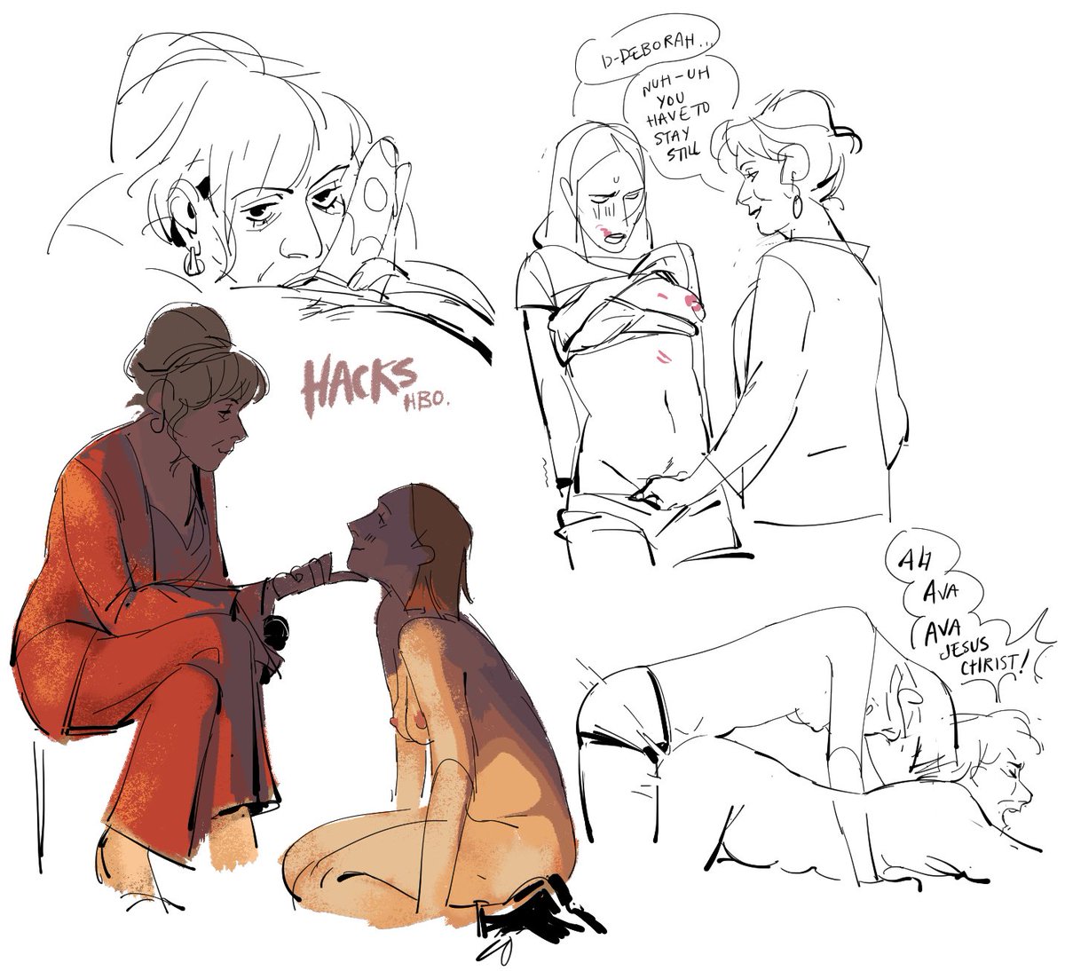 i rewatched hacks and now im releasing the other half of the art i drew for them 🥴