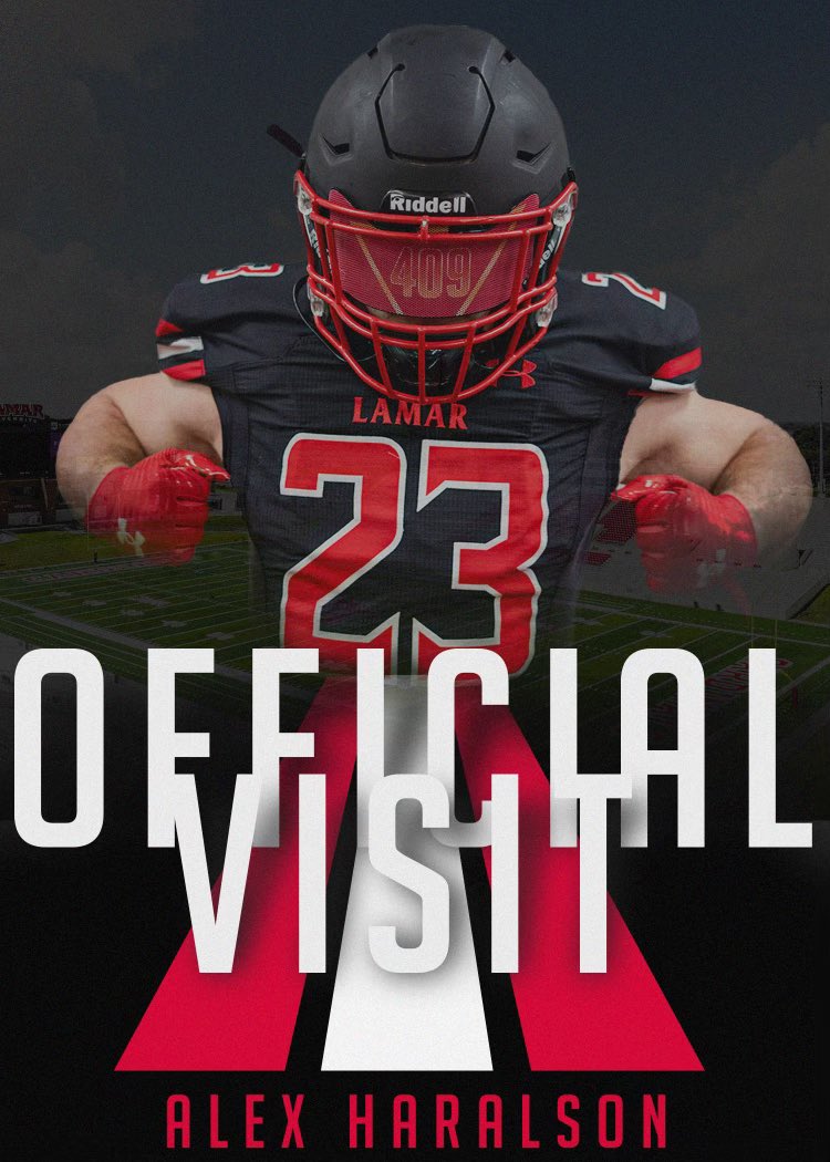 Alex Haralson (@alexharalson1) on Twitter photo Going to be on an official visit at <a href="/LamarFootball/">Lamar University Football</a> on Jan 20-21!!
<a href="/_CoachZo_/">Lorenzo Jackson</a> <a href="/CoachDrewChrist/">Drew Christ</a> <a href="/CoachMoH_/">Maurice Hairston Jr.</a> <a href="/CoachBGunn/">Brady Gunn</a> Going to be on an official visit at <a href="/LamarFootball/">Lamar University Football</a> on Jan 20-21!!
<a href="/_CoachZo_/">Lorenzo Jackson</a> <a href="/CoachDrewChrist/">Drew Christ</a> <a href="/CoachMoH_/">Maurice Hairston Jr.</a> <a href="/CoachBGunn/">Brady Gunn</a>