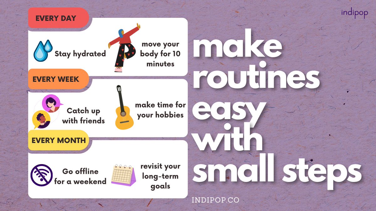 theindipop's tweet photo. Can we take a moment to appreciate the small steps that can lead us to success? Life is busy, take care of yourself. #indipop #smallstepstosuccess #success #selfcare #mentalhealth #mentalhealthcare #mentalhealthawareness 
https://t.co/0Z9i7rBfhE https://t.co/efI0Xz17ui