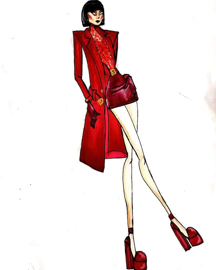 she likes red 🌹
#fashionillustration #fashionsketch
