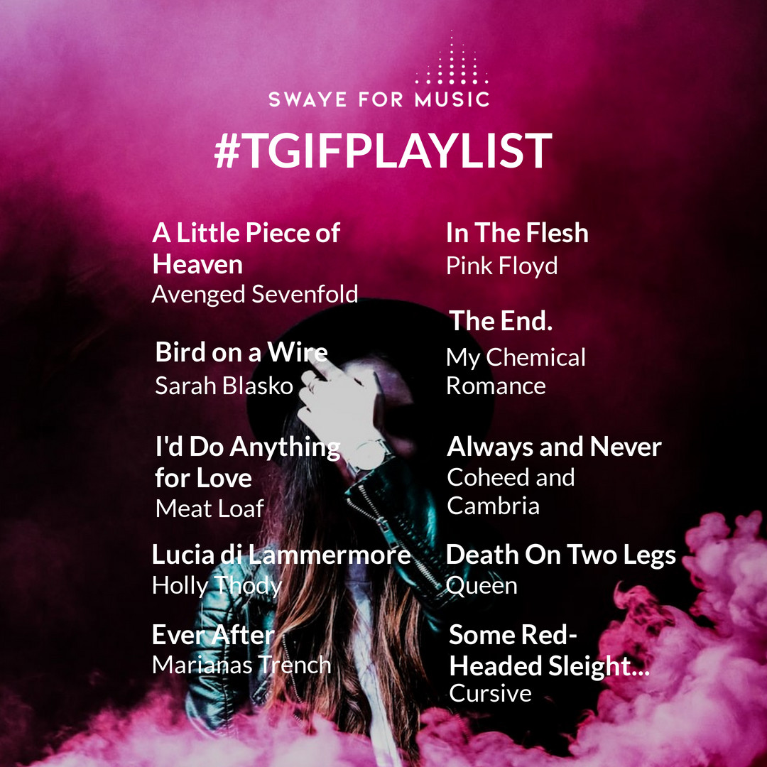 Enjoy your weekend with our Swaye for Music #TGIFPlaylist created by Swaye's employee Amber M.

Listen via YouTube Music! rpb.li/5Asjv

#music #musiclover #playlist #youtubemusic #tgif #musiclovers #musicians