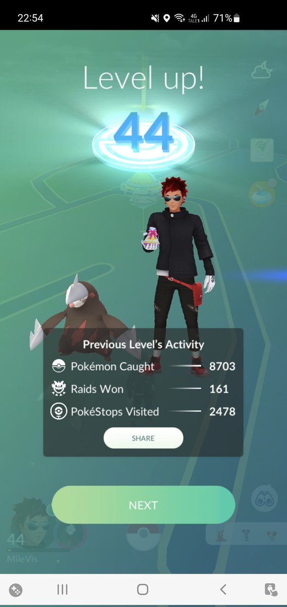 MileVisPOGO's tweet photo. Finally TL 44 🥳 🥳 #PokemonGO https://t.co/NmKI0qZayL