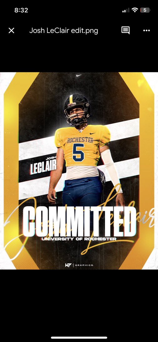 JoshLeClair3's tweet photo. Excited to announce my commitment to The University Of Rochester! @AKHS_Football @pepman704 @TheCoachGriggs @PrepRedzoneNC https://t.co/9v6v9iZhiq