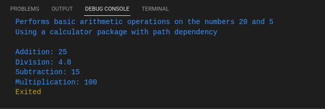 eromoseking's tweet image. I created a &quot;calculator package&quot; and exported its implementation contained in the lib folder 📂 into my &quot;Wizking package&quot; and performed basic calculations😌

Evening passed and morning came, that&apos;s all for #day3 
#100DaysOfCode 
#buildwithvee